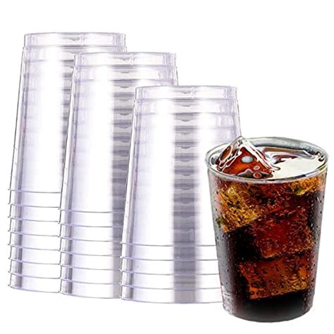 Drinking Clear Plastic Cups Disposable 10 Oz 20 Pack Crystal Clear Reusable Glasses Сocktail