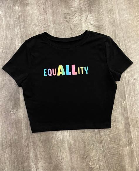 Lgbtq Pride Equality Fitted Crop Top Etsy