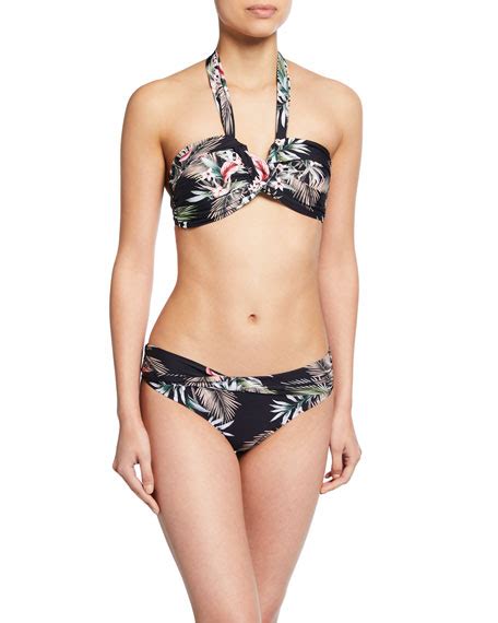 Seafolly Printed Halter Bandeau Bikini Top Neiman Marcus