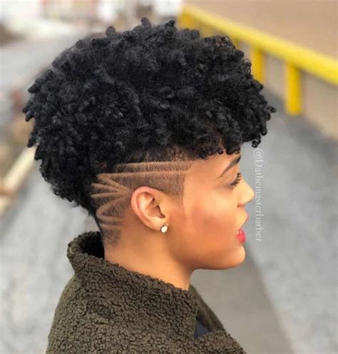 Bold Shaved Hairstyles For Black Women Natural Hair Styles Half