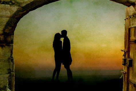 Lovers Kissing Silhouette Free Stock Photo Public Domain Pictures