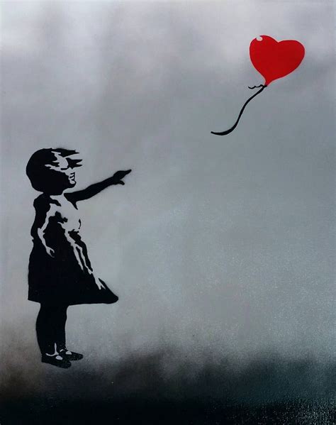 Banksy The Flying Balloon Girl Thrower There Is Always Hope Etsy