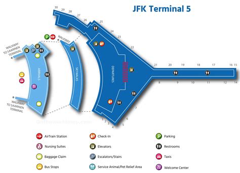 Layout Jfk Airport Map New York John F Kennedy International Jfk Airport Terminal Map Overview