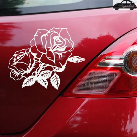 pegatina flower rose sticker car decal posters vinyl wall decals decor mural sticker in car
