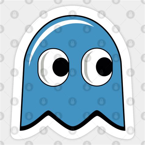 Inky Ghost Pacman Sticker Teepublic