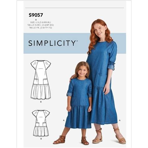 Girls And Misses Dresses Simplicity Sewing Pattern 9057 Size Xs Xl