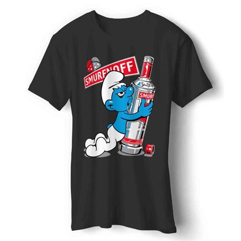 Smurfnoff Vodka Beer Funny Joke Slogan Man S T Shirt In 2022 Mens Tshirts T Shirt Funny Jokes