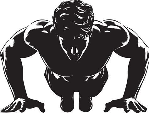 a man push up vector silhouette black color 15 35214910 vector art at