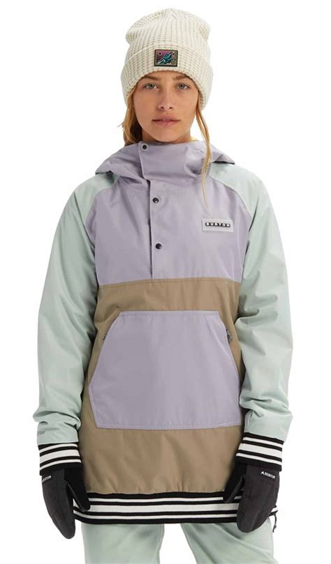 Burton Loyle Anorak Womens Snowboardski Jacket S Aqua Greylilac