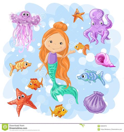 Set On A Sea Theme Stock Vector Illustration Of Greeting 92863978