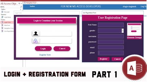 Ms Access Vba How To Design Login And Register Form In Ms Access