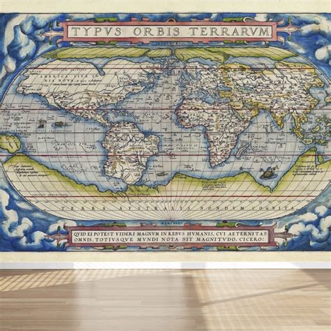 Wall Mural Old Map Of The World Ancient Style Peel And Stick