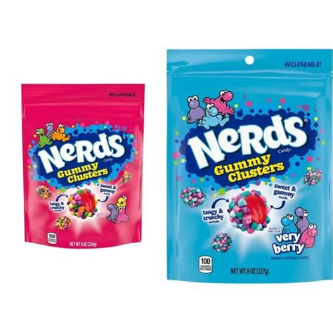 Bundle Of Nerds Gummy Clusters Candy Rainbow Resealable 8 Ounce Bag 2