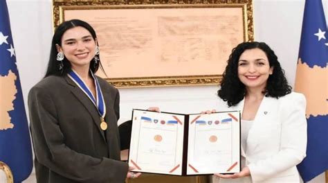 Dua Lipa Receives Title Of Honorary Ambassador Of Republic Of Kosovo