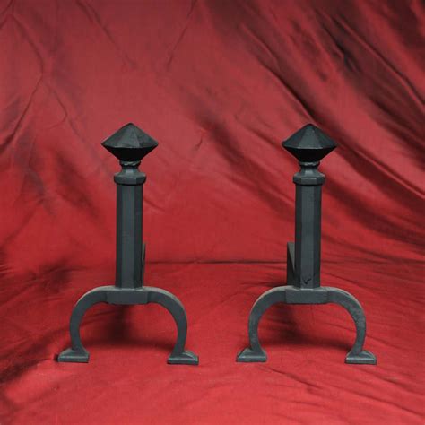 Vintage Packard Malloy Brass Andirons Northshore Fireplace