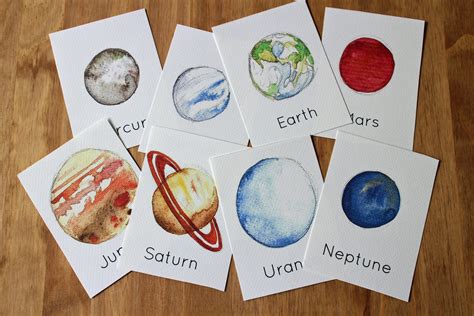 Our Solar System Flash Cards Planet Printable Learning Etsy