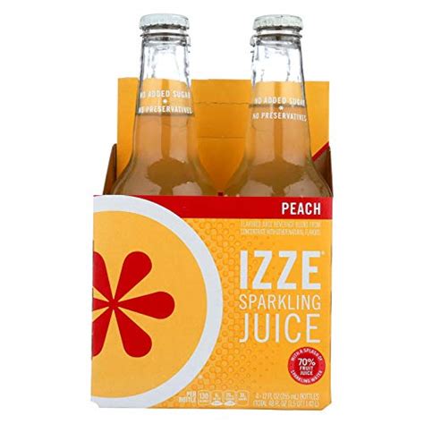 Izze Sparkling Peach Juice 4 Bottle X 12 Oz Pack Of 6