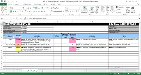 Check spelling or type a new query. Issue Management Excel Template