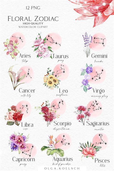 Zodiac Art Zodiac Signs Flower Meanings Language Of Flowers Hand