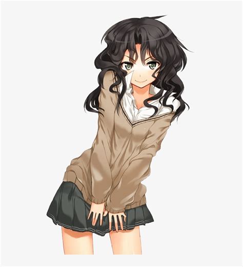 Maybe you would like to learn more about one of these? Anime Girl With Wavy Hair - Cute Black Anime Girl Transparent PNG - 560x820 - Free Download on ...