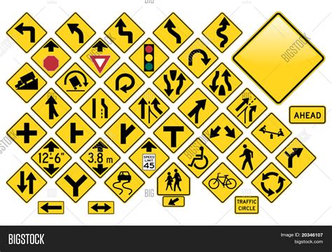 Road Sign Set Vector And Photo Free Trial Bigstock