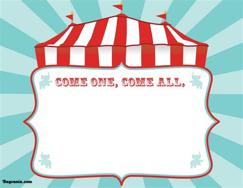 Free Printable Circus Birthday Invitations Template Free Printable