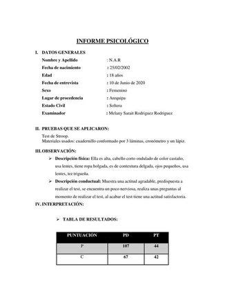 Total Imagen Modelo De Informe Psicologico Para Escuela Abzlocal Mx