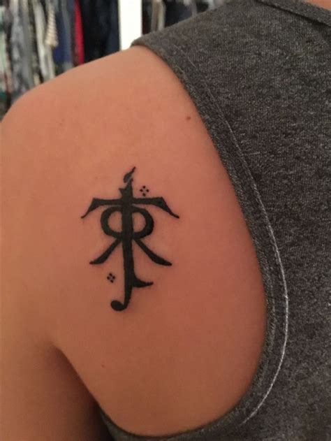 Jrr Tolkien Initials Tattoo Back Shoulder Tattoos Initial Tattoo
