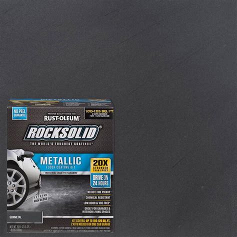Rust Oleum Rocksolid 70 Oz Gunmetal Metallic Garage Floor Kit 299743