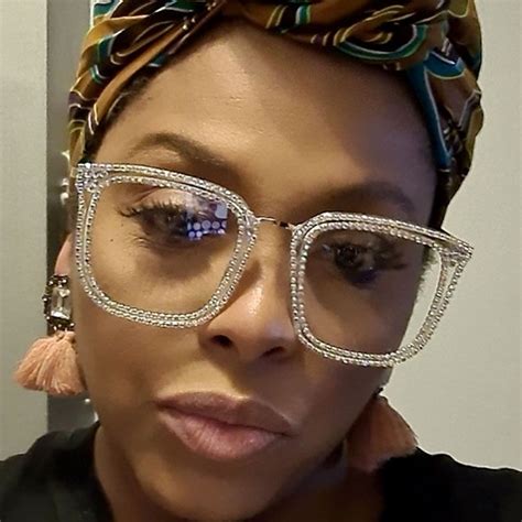 Women Rhinestone Frame Oversize Bling Glasses