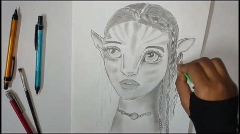 How To Draw Neytiri Avatar Sketch Drawing Avatar Movie Drawing