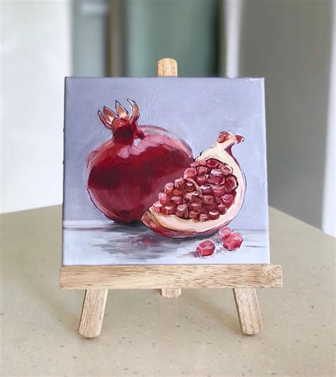 Pomegranates Painting Still Life Oil Painting On Canvas Etsy