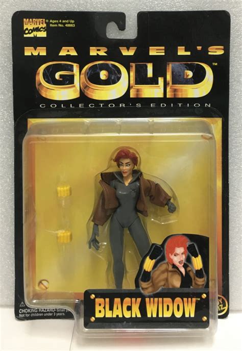Toy Biz Marvels Gold Black Widow Action Figure Mint On Card The