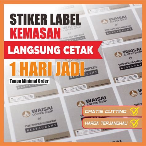 Jual Cetak Stiker Label Produk Kemasan A Sticker Chromo Vinyl Transparan Glossy Matte Cutting