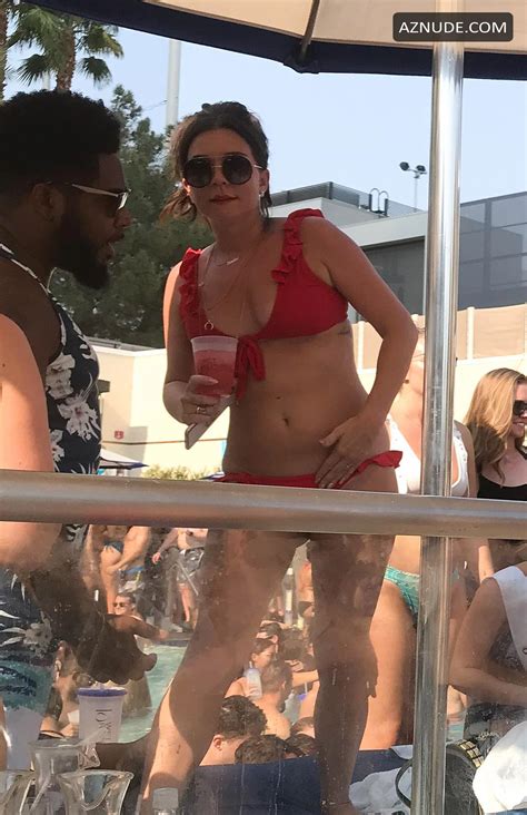 Candice Brown Hot Sexy Body In A Red Bikini At Wet Republic Pool Party