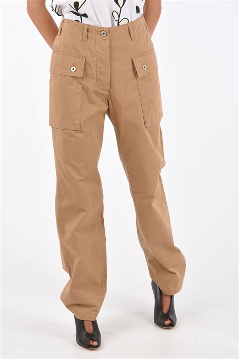 Loewe Cotton High Waist Cargo Pants Women Glamood Outlet