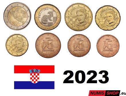 Sada Chorvátsko 2023 1 cent 2 euro UNC
