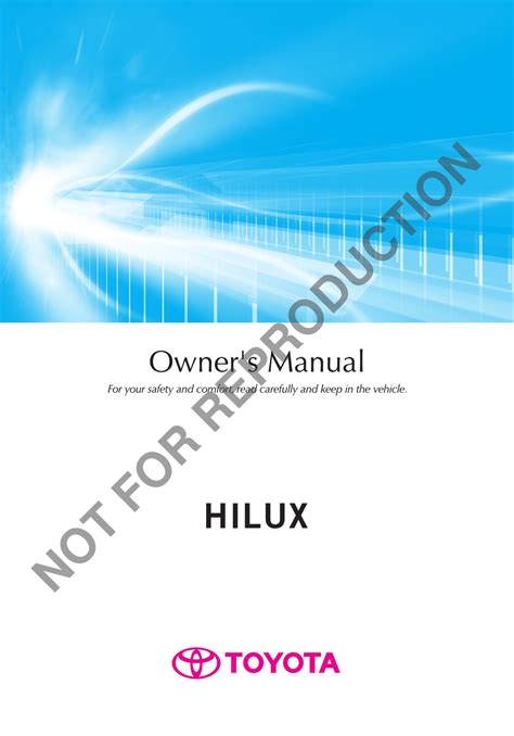 Toyota Hilux Owners Manual Pdf Download Manualslib