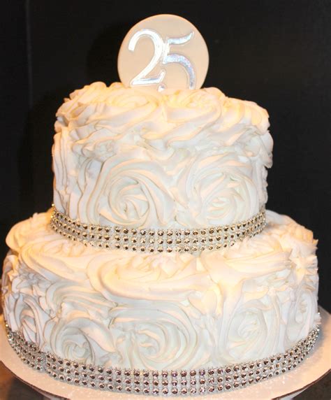 25th wedding anniversary rosette cake