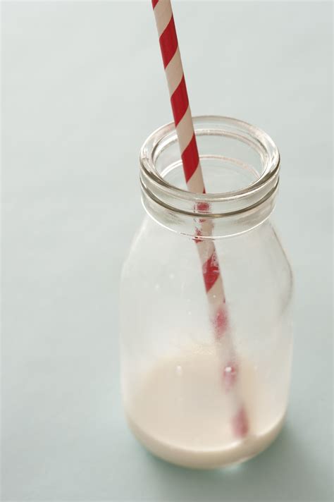 Free Stock Photo 13029 Small Empty Milk Bottle With Straw Freeimageslive