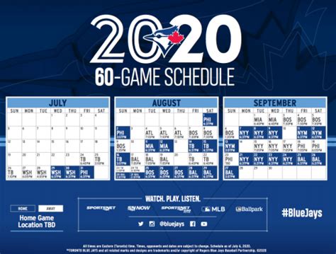 Toronto Blue Jays To Begin 60 Game Season On July 24 Offside