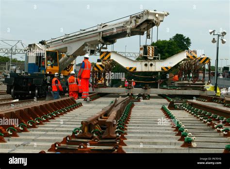 Balfour Beattys Kirov Crane Laying Track Panels At Tring Station