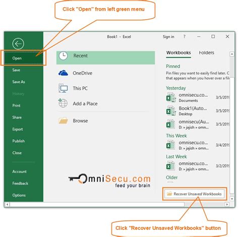 How To Recover New Unsaved Excel Files