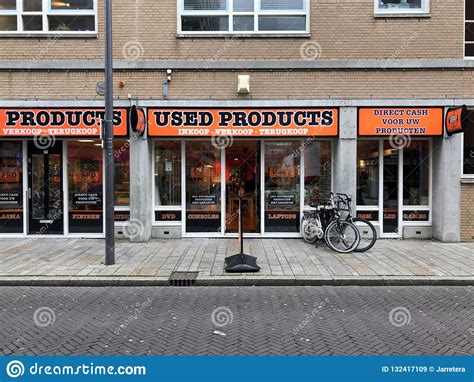 Entrance Of Dutch Pawn Shop Used Products Editorial Stock Image