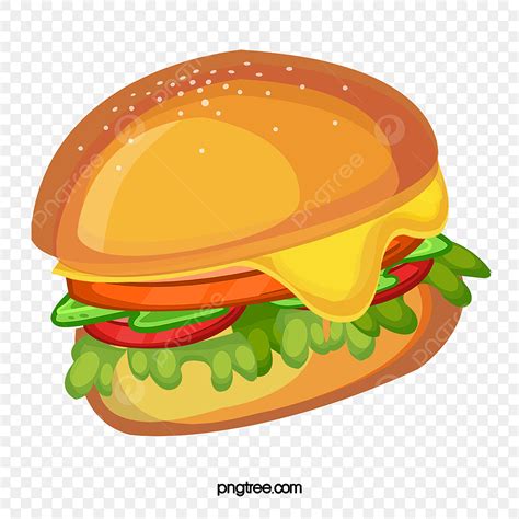 Creativo Cartoon Burger Vector Material Png Dibujos Clipart De Alimentos Dibujos Animados