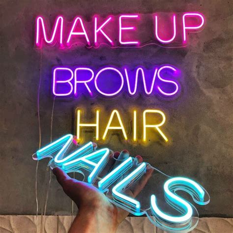 Neon Signs For Beauty Salon Nails Eyebrows Makeup Hair Beautiful