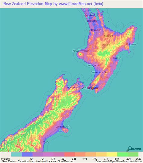 New Zealand Elevation And Elevation Maps Of Cities Topographic Map Contour