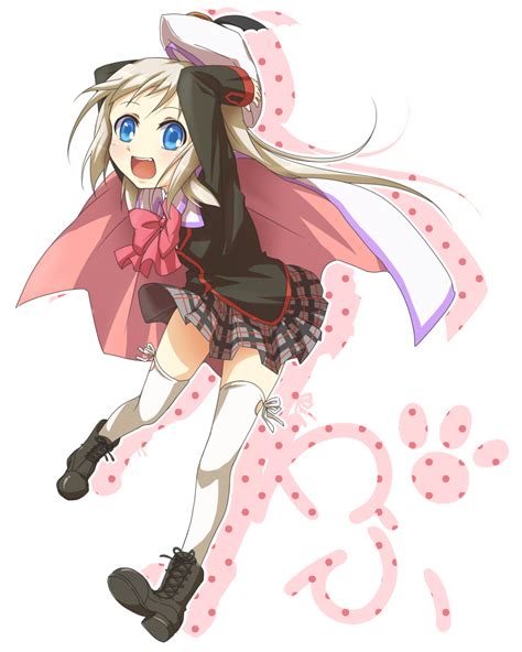 Safebooru 1girl Blonde Hair Blue Eyes Cape Fang Hat Karasumi Aiseec Little Busters Long