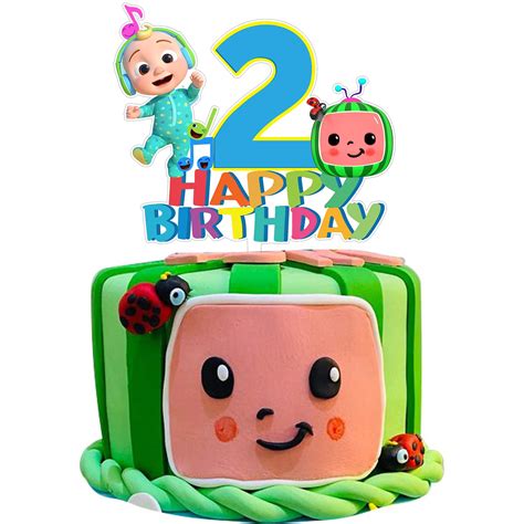 Buy Coco Melon 2nd Birthday Cake Topper Jj Melon Cake Decoration For