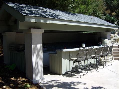 Enclosed Outdoor Kitchen With A Solid Roof And Two Walls Outdoor